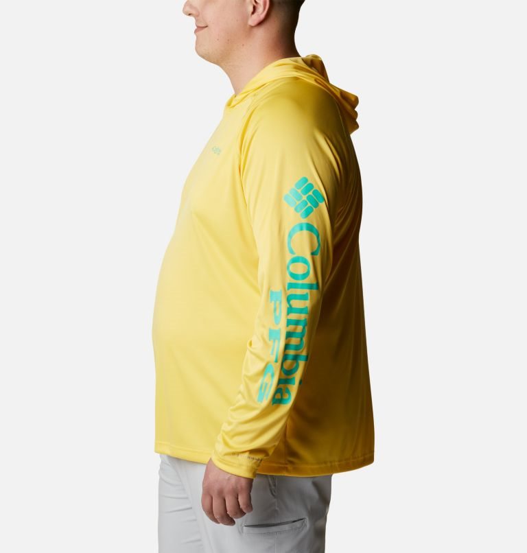 Men's Columbia PFG Terminal Tackle Hoodie Yellow | Plus Size CA-AL48C